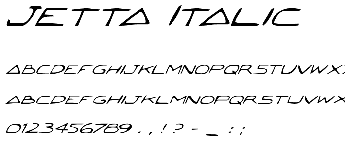 Jetta Italic font